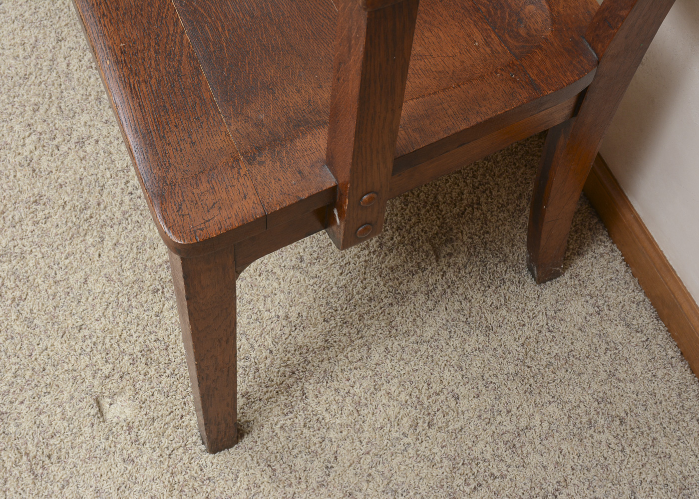 Vintage Mission Inspired Oak Bench