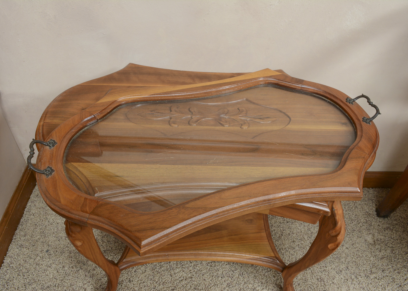 Victorian Inspired Cherry Butlers Tray Table