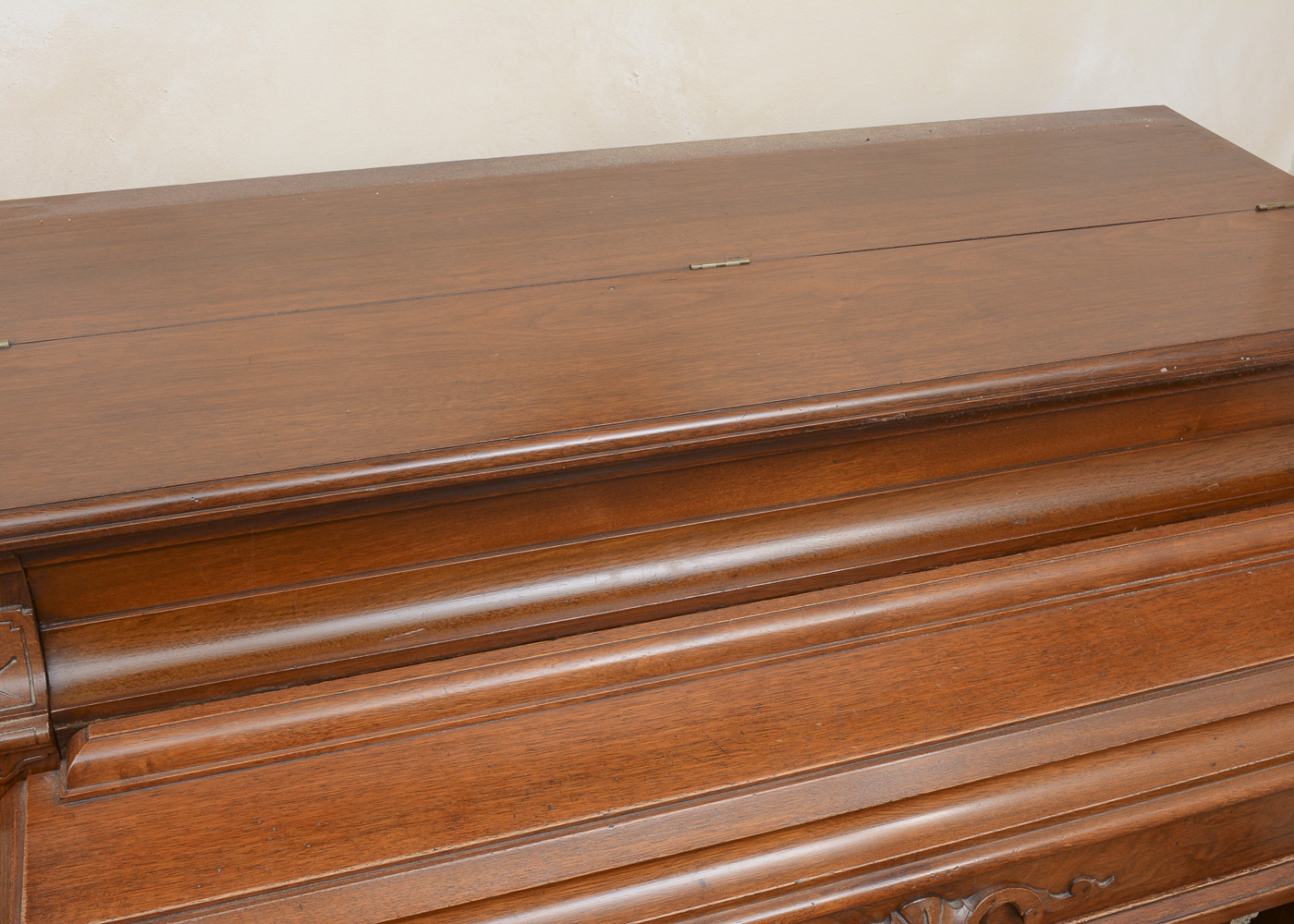 Antique Victorian Eastlake Walnut Spinet Desk with Oak Stool