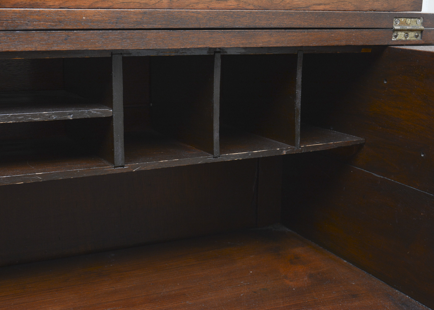 Antique Victorian Eastlake Walnut Spinet Desk with Oak Stool