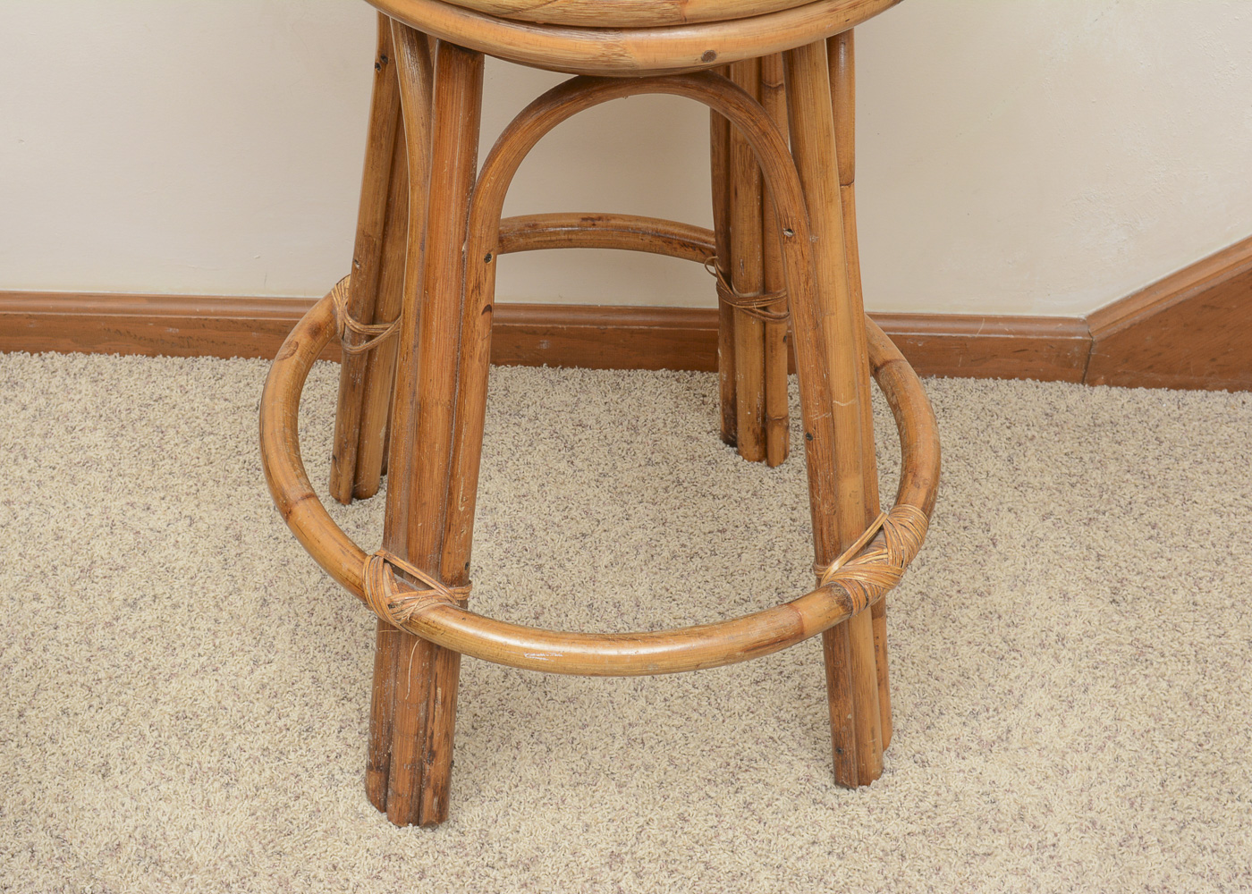 Bamboo Style Swivel Barstools