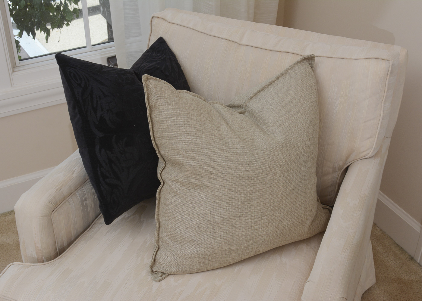 Accent Chair and Ottoman with Custom Crafted Upholstery