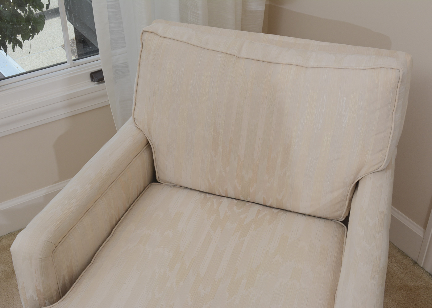 Accent Chair and Ottoman with Custom Crafted Upholstery