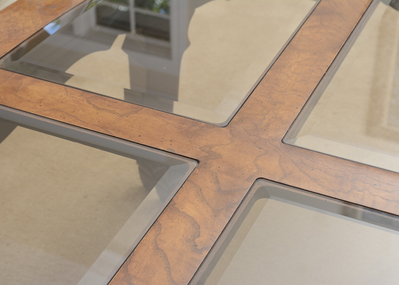 Asian Inspired Glass Top Coffee Table by Thomasville