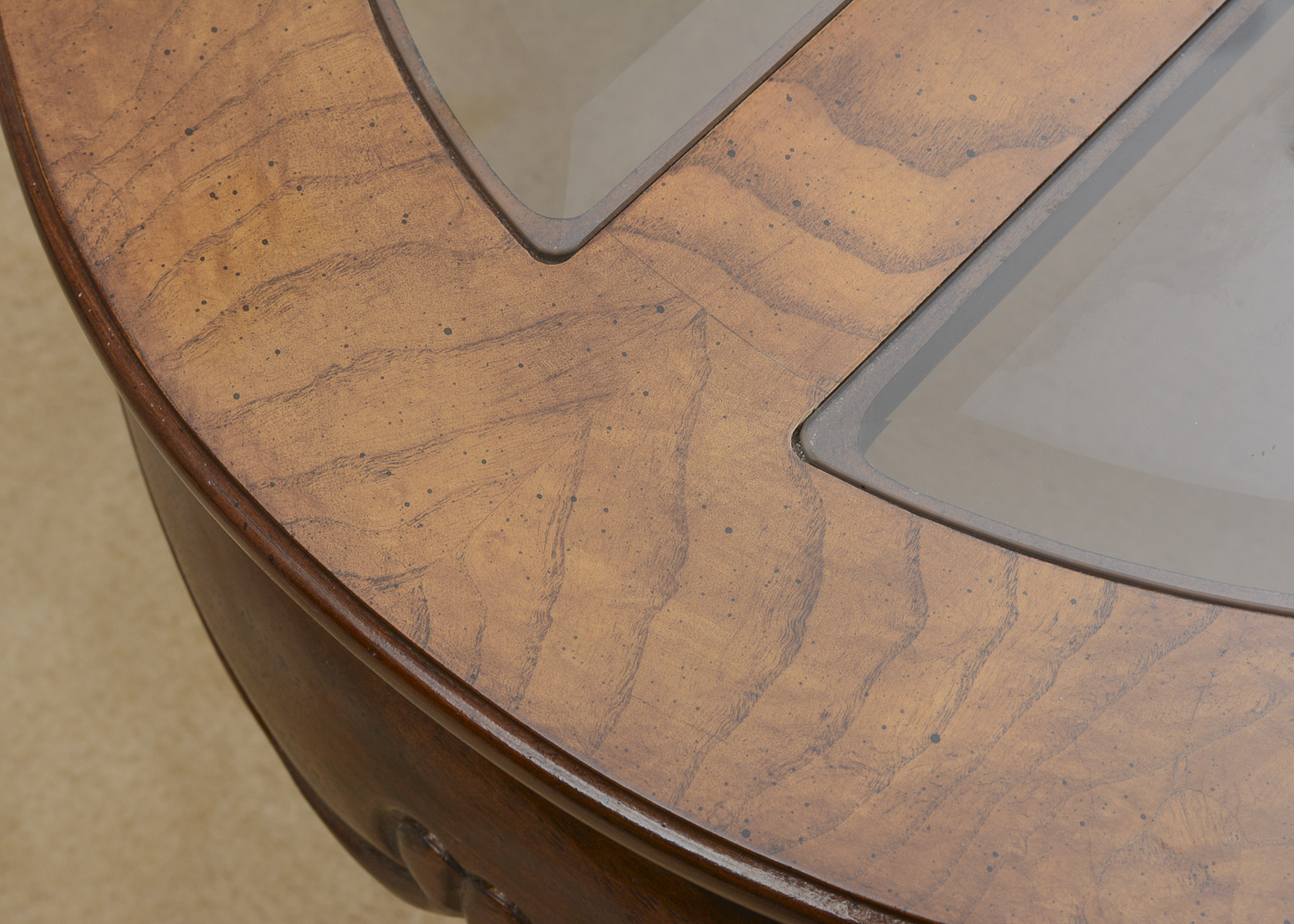 Asian Inspired Glass Top Coffee Table by Thomasville