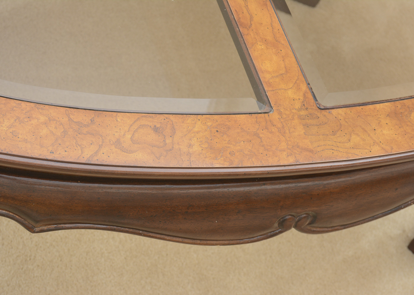 Asian Inspired Glass Top Coffee Table by Thomasville