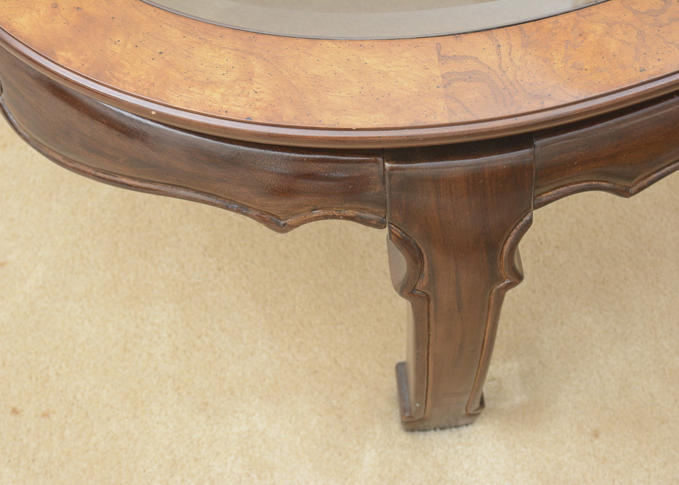 Asian Inspired Glass Top Coffee Table by Thomasville