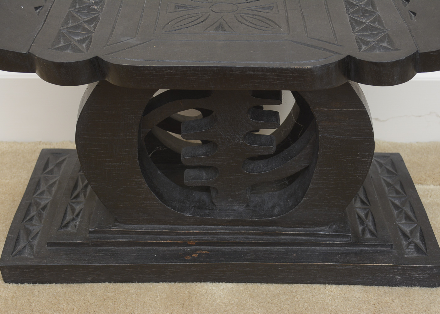 Asian Style Carved Wooden Stool