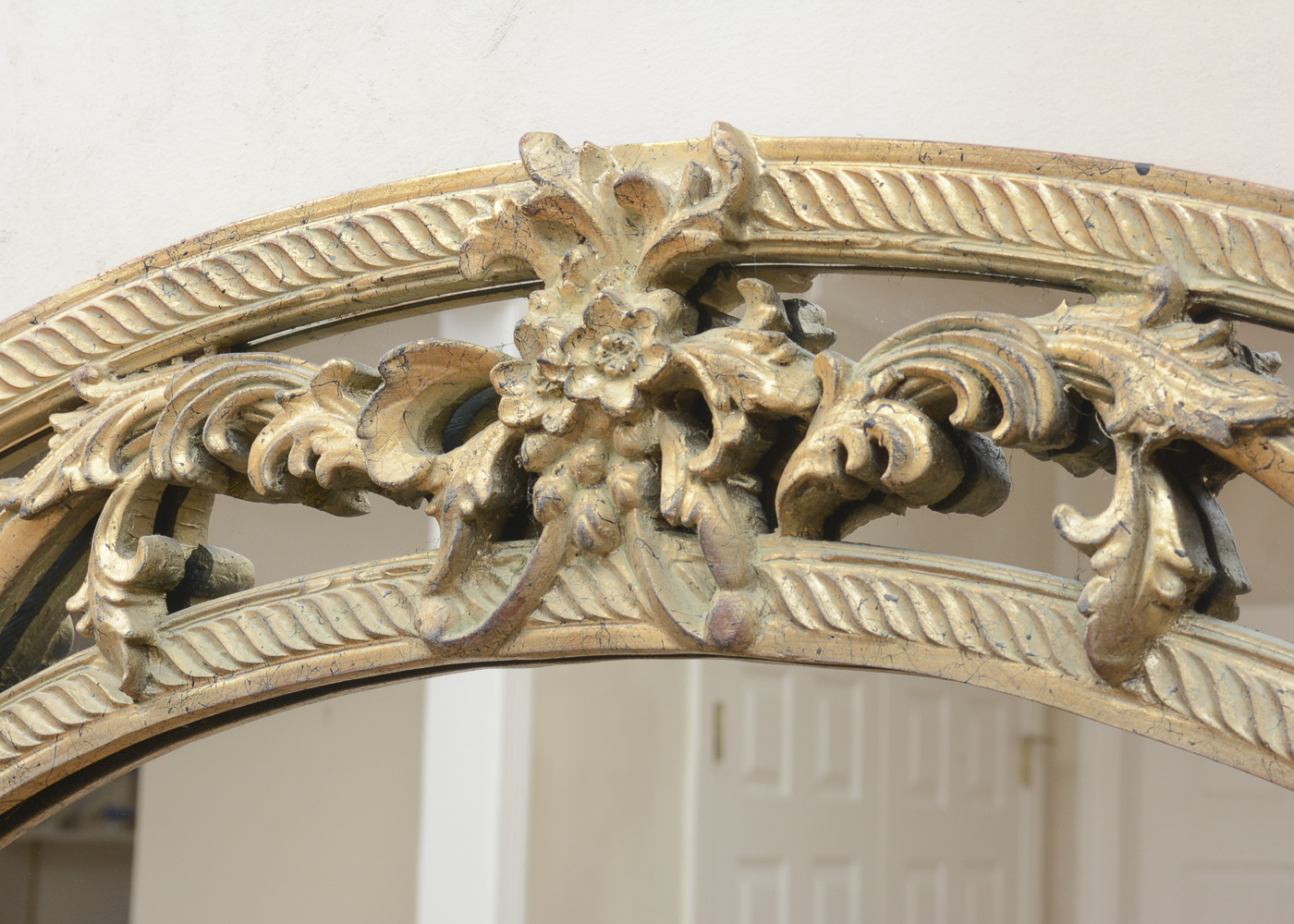 Vintage Oval Wooden Mirror