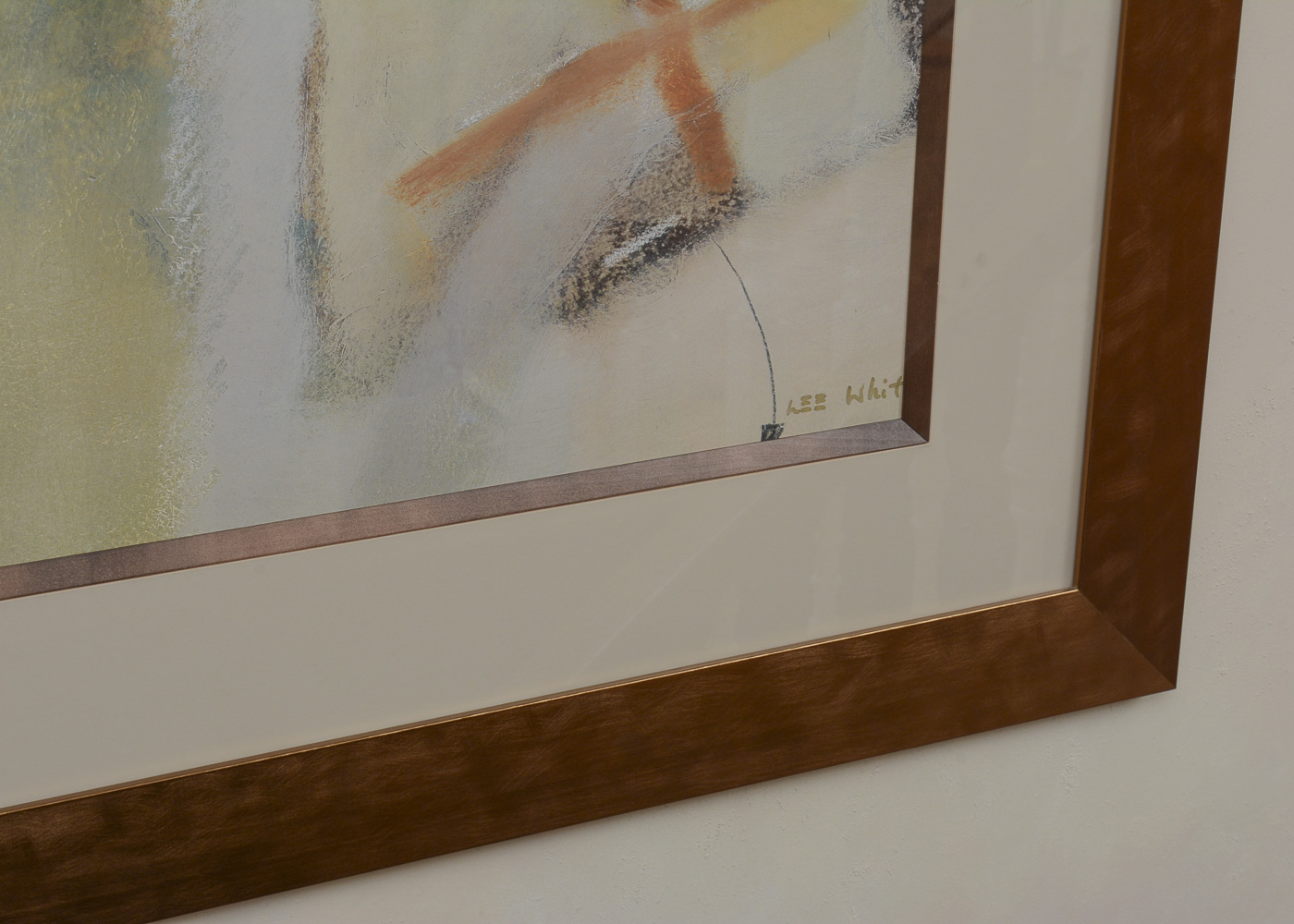 Offset Lithograph After Lee White Painting of Abstract Composition