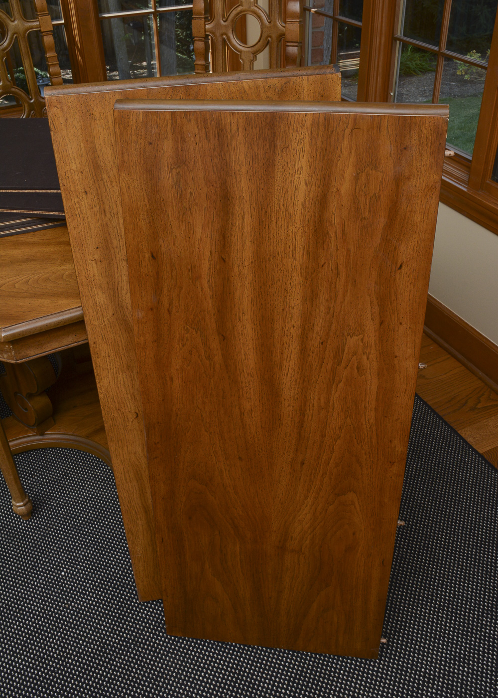 Vintage Dining Table with Leaf Inserts and Chairs