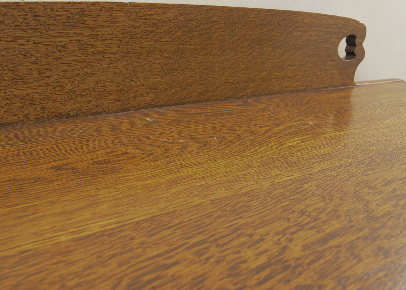 Vintage Demilune Oak Curio Cabinet