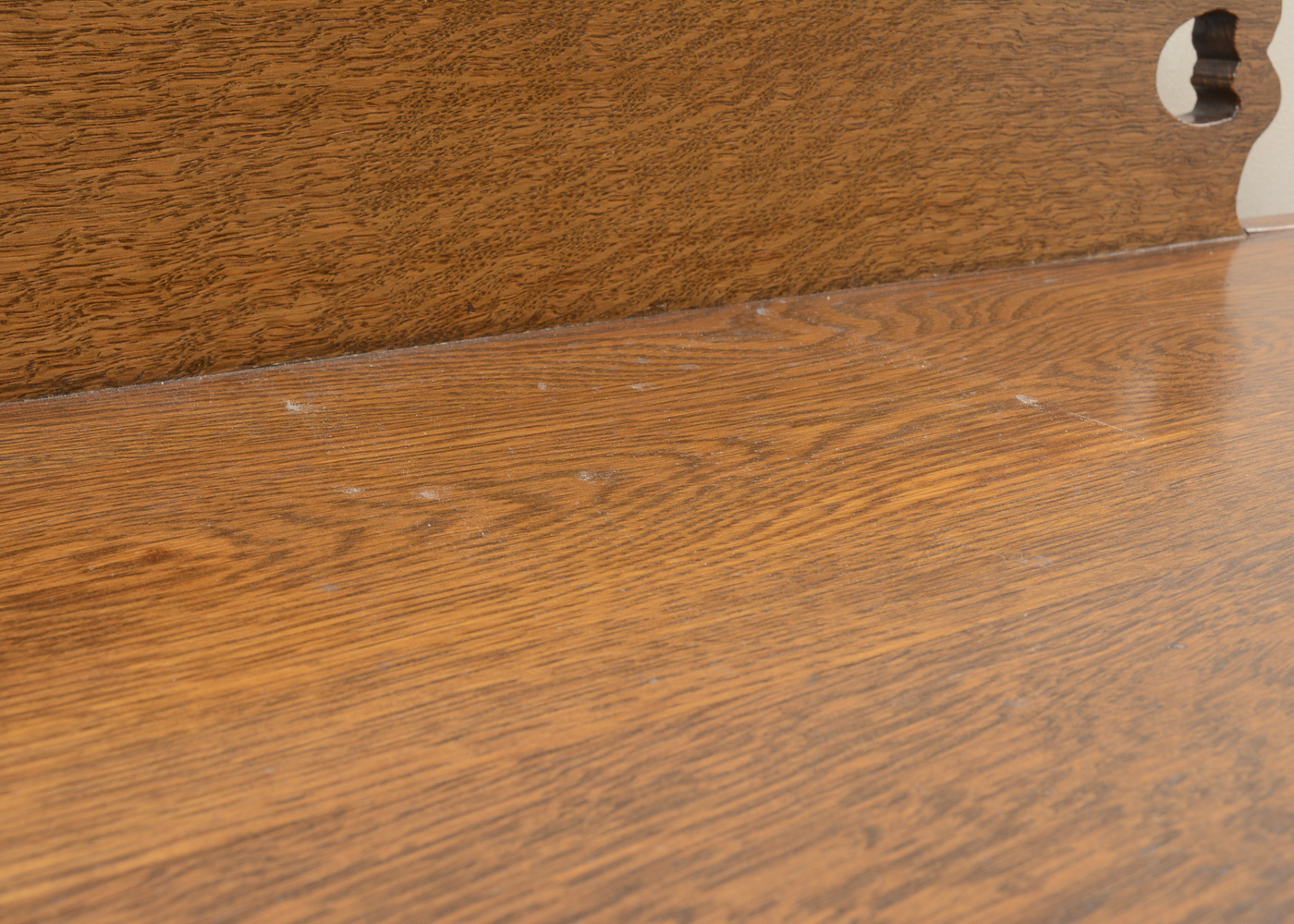 Vintage Demilune Oak Curio Cabinet