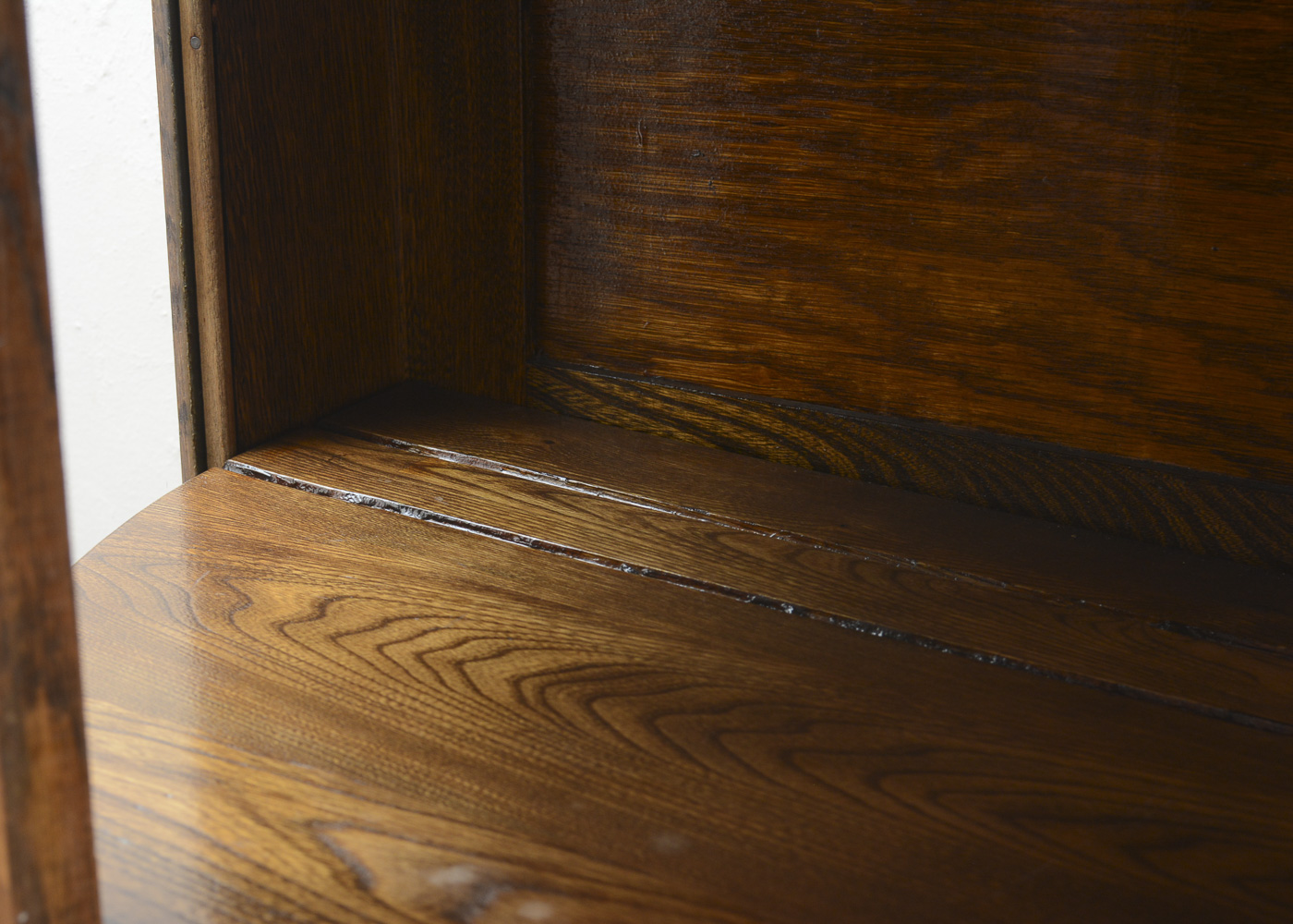 Vintage Demilune Oak Curio Cabinet