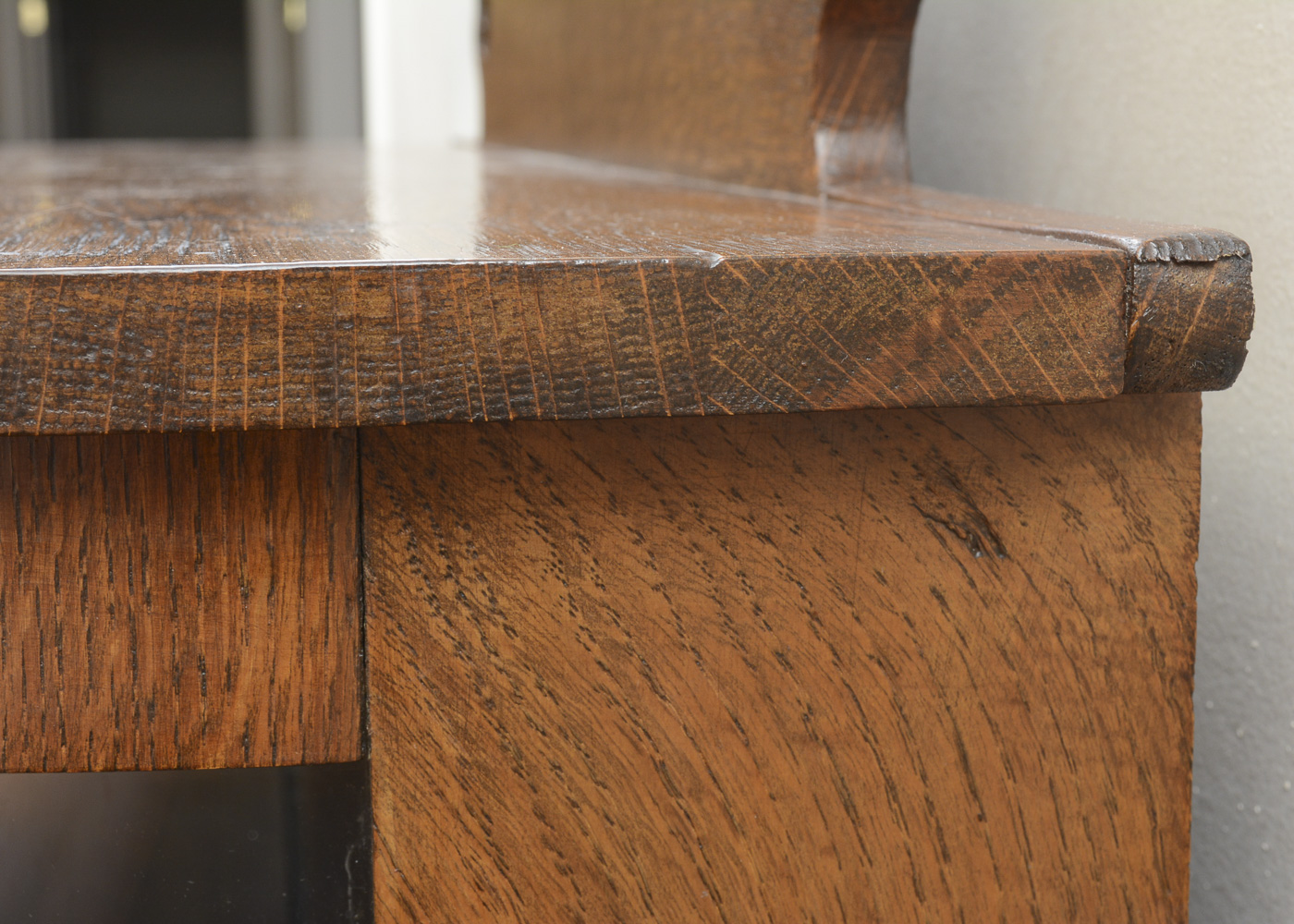 Vintage Demilune Oak Curio Cabinet