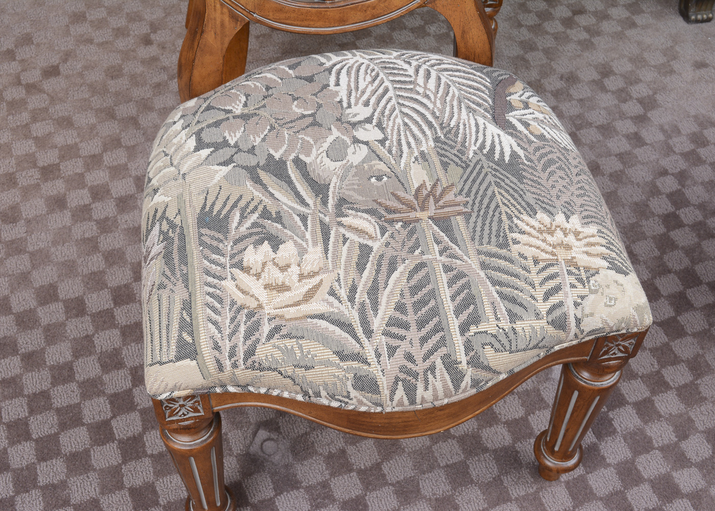 Glass Top Dining Table With Louis XVI Style Chairs