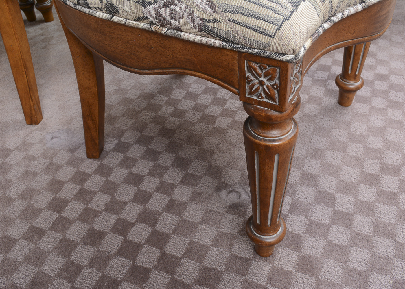 Glass Top Dining Table With Louis XVI Style Chairs