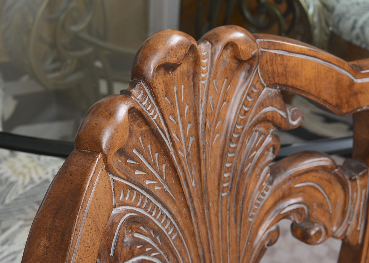 Glass Top Dining Table With Louis XVI Style Chairs