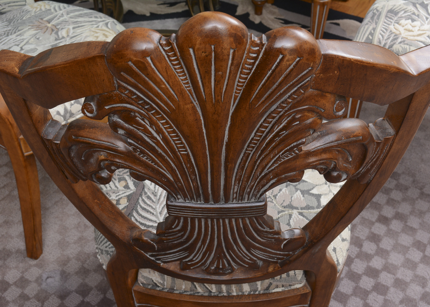 Glass Top Dining Table With Louis XVI Style Chairs