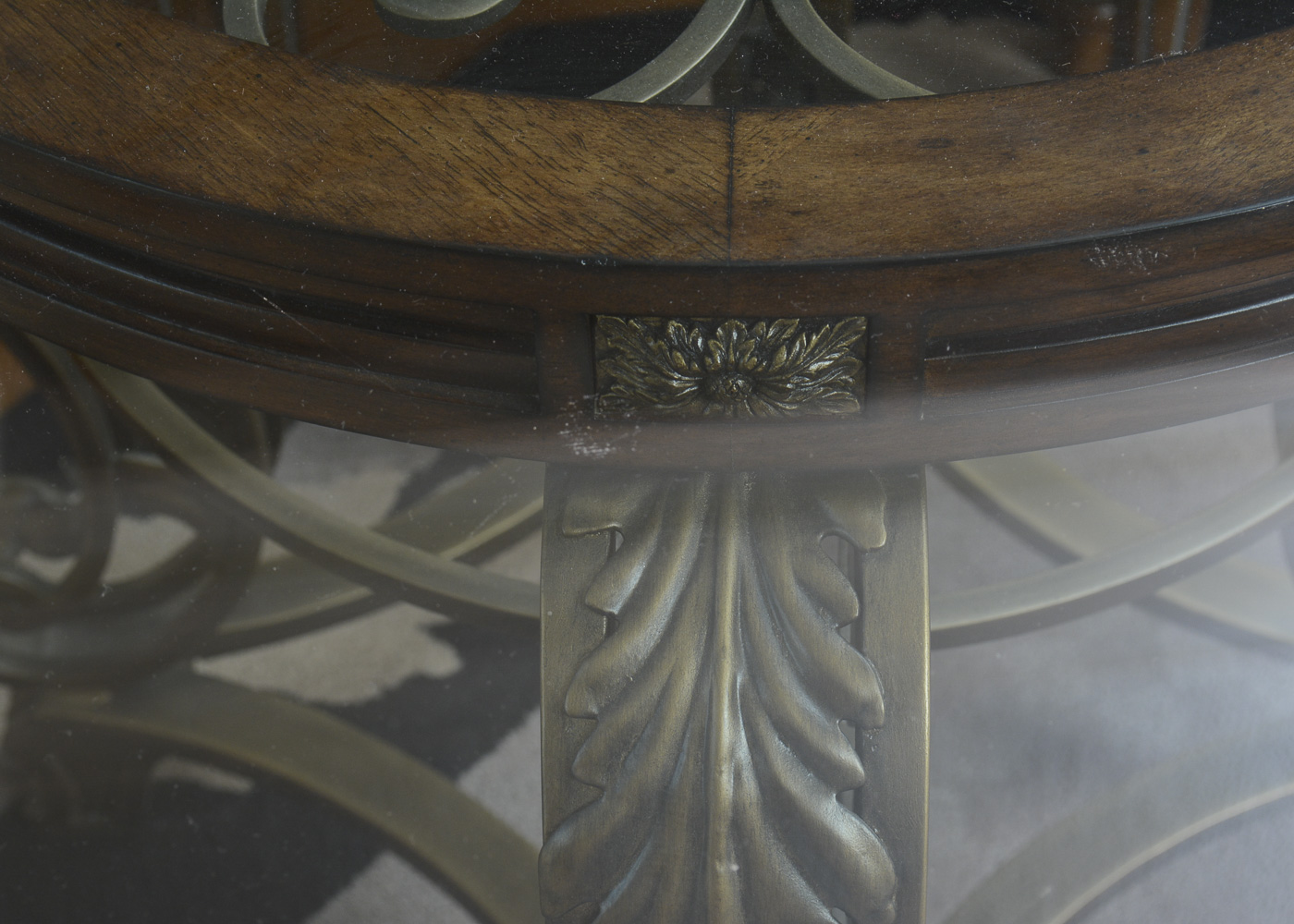 Glass Top Dining Table With Louis XVI Style Chairs