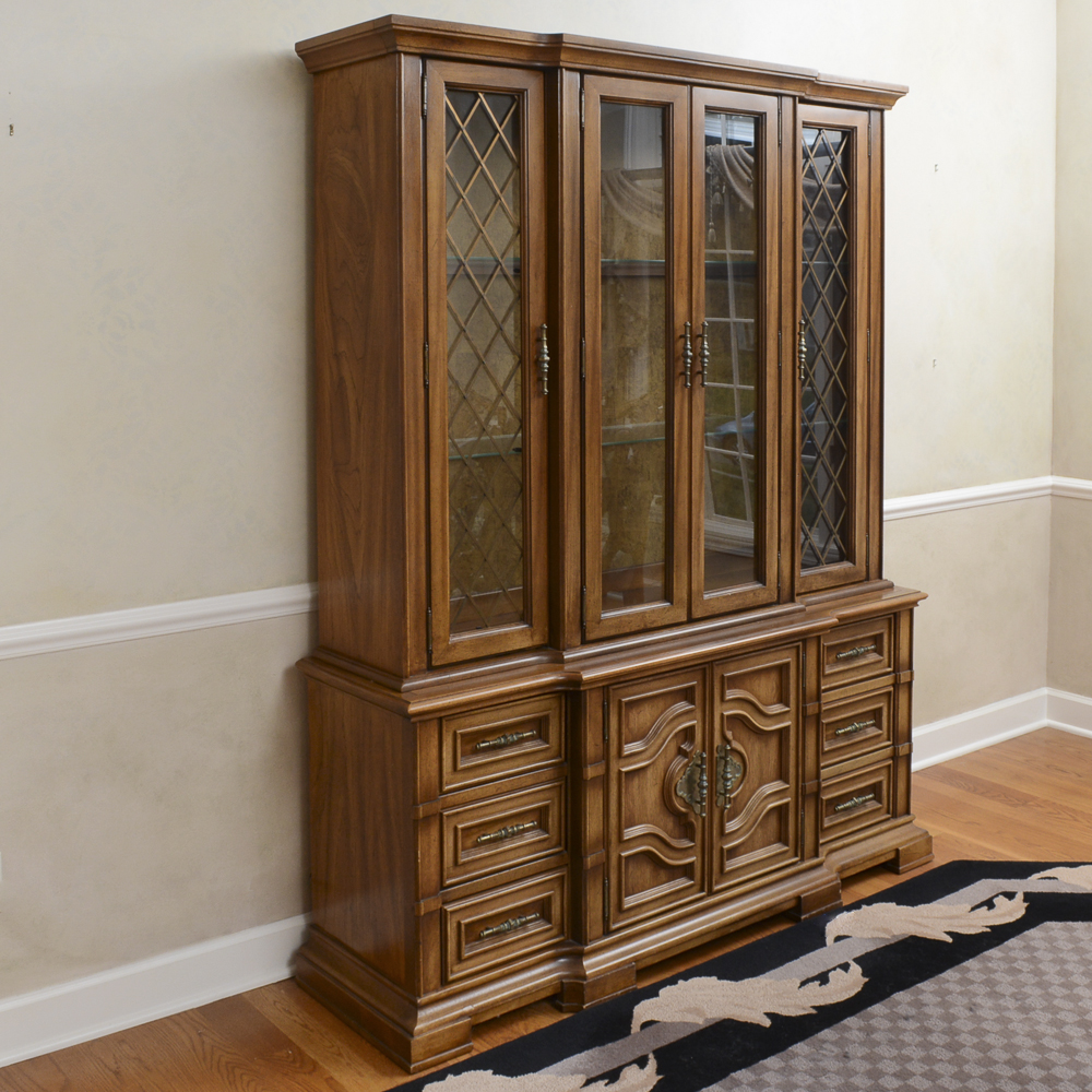 Stanley Furniture Two Piece Breakfront China Cabinet