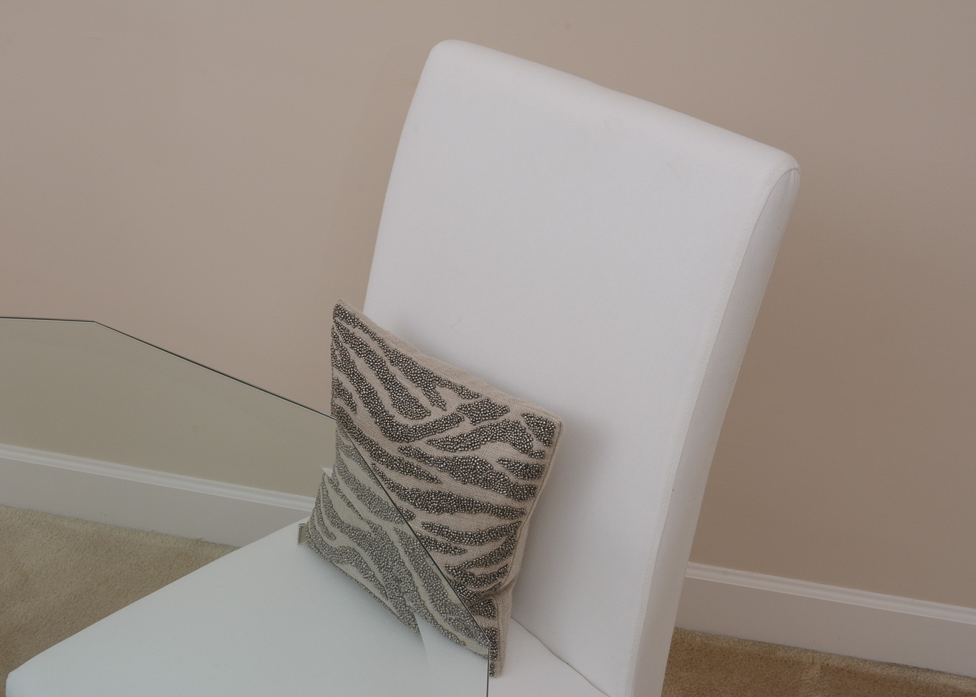 Contemporary Glass Table with Two Chairs