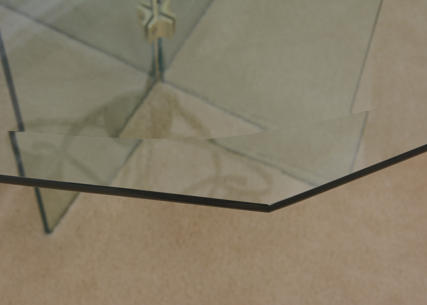 Contemporary Glass Table with Two Chairs