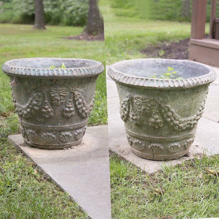 Pair of Concrete Planters