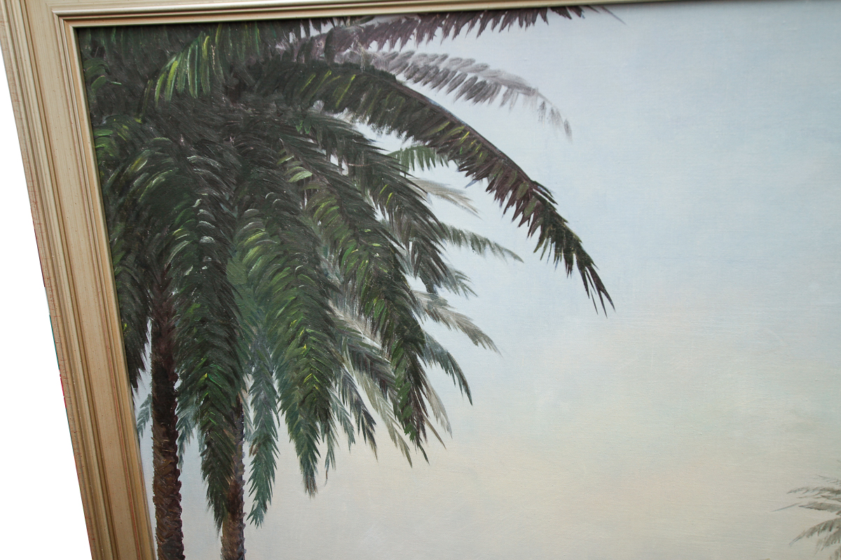 M. Robin Oil Painting on Canvas of a Riverside House