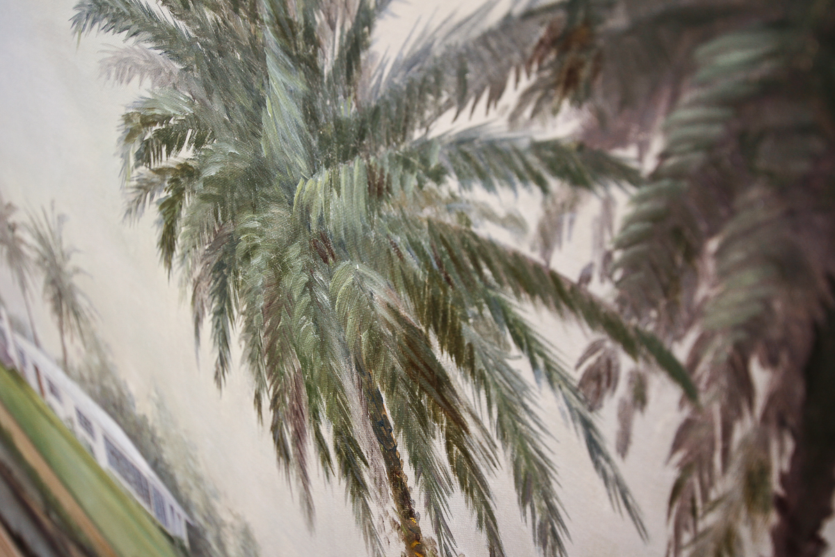 M. Robin Oil Painting on Canvas of a Riverside House