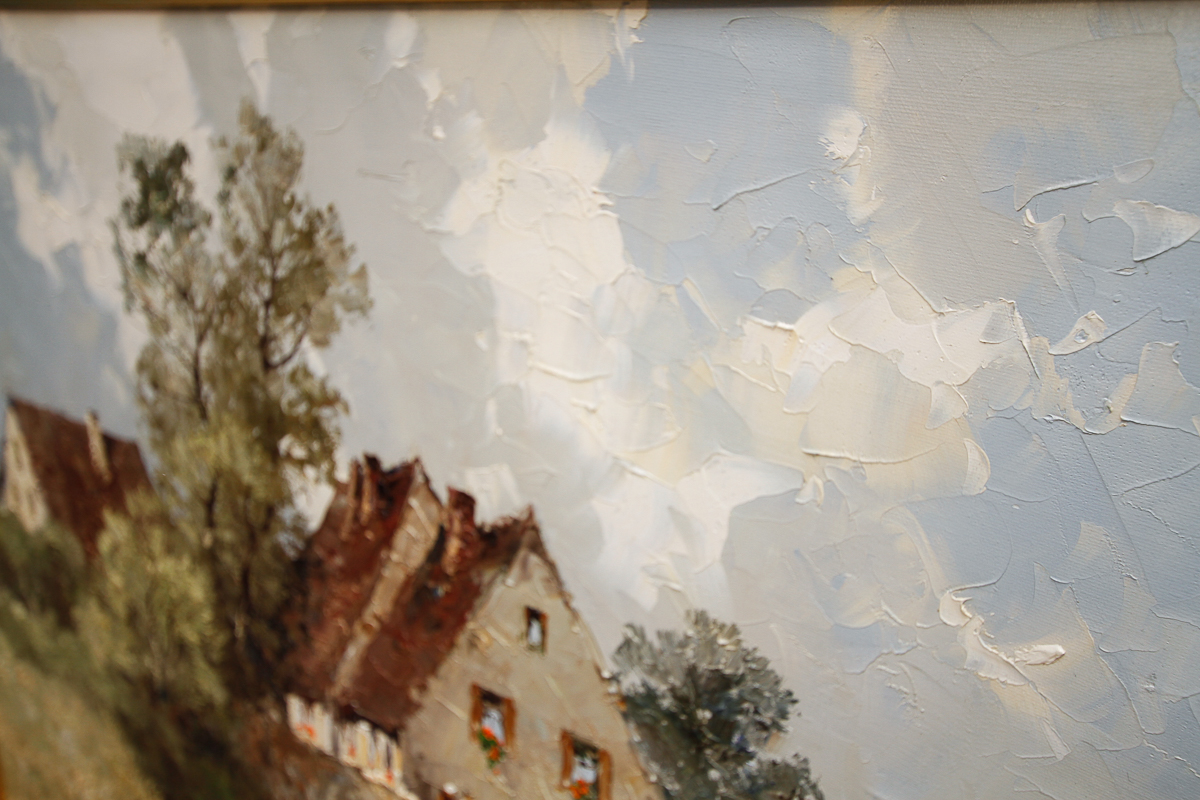 Enrich Paulsen Oil Painting of a Countryside Bridge