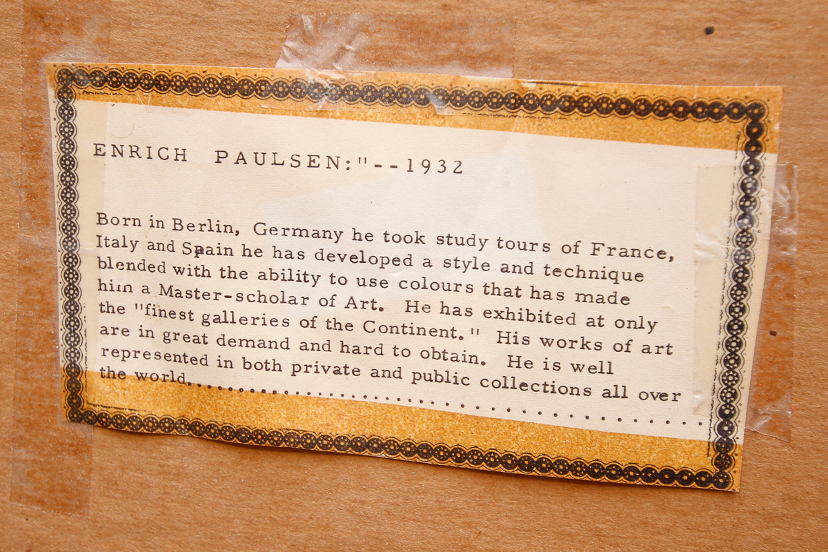 Enrich Paulsen Oil Painting of a Countryside Bridge