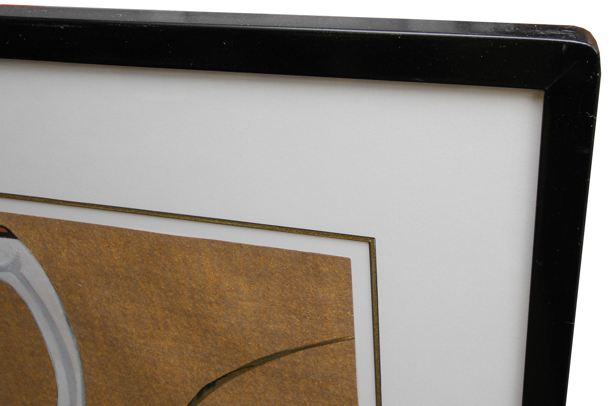 Vintage East Asian Tempera Painting on Silk of Cranes