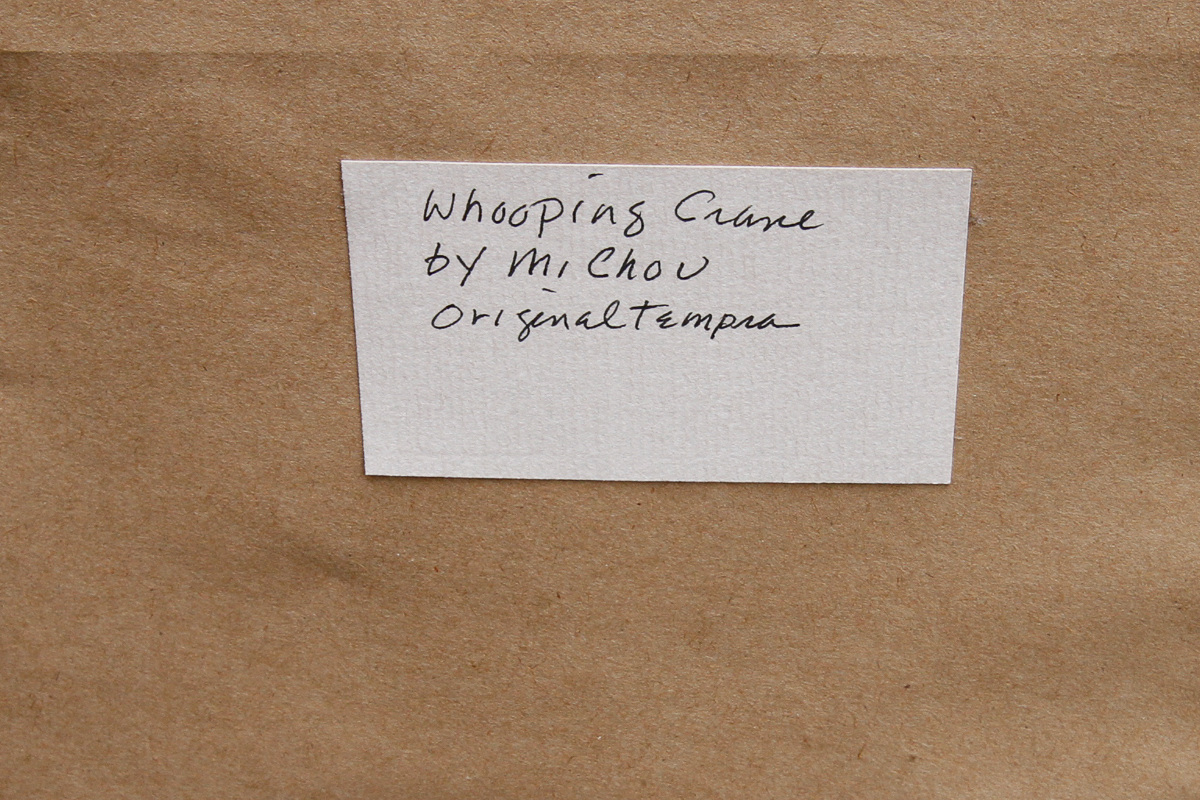 Vintage East Asian Tempera Painting on Silk of Cranes