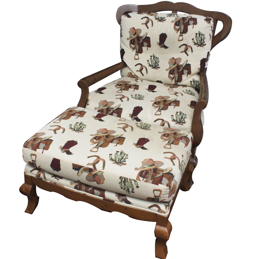 Cowboy Themed Chair and Ottoman