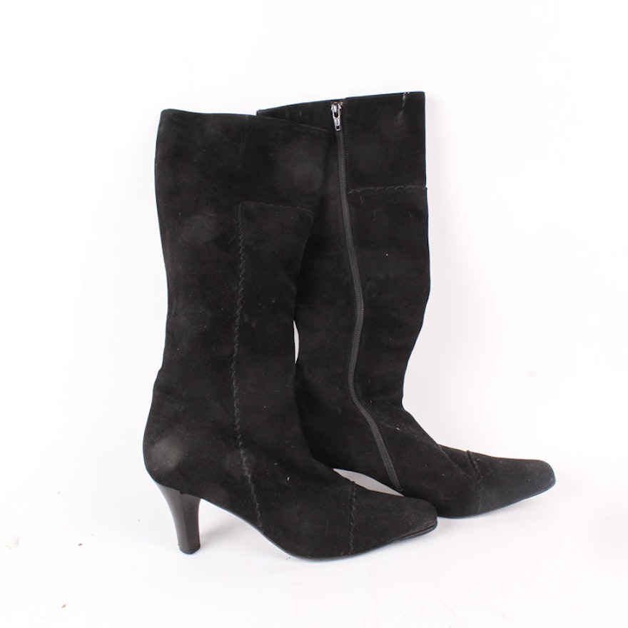 Via Spiga Black Suede Boots