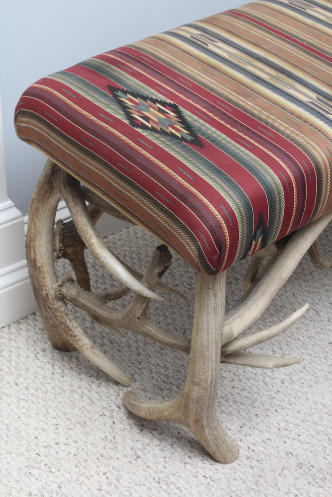 Southwestern Antler Decor Bench