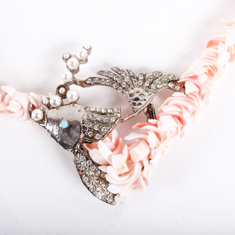 Vintage Ugo Correani Faux Shell Fish Pendant Necklace