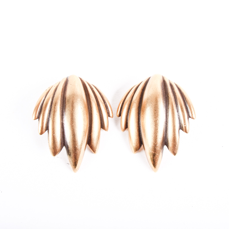 Vintage Yves St Laurent Lotus Flower Earrings
