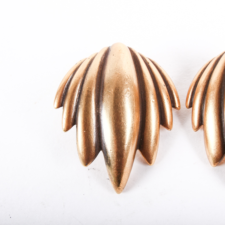 Vintage Yves St Laurent Lotus Flower Earrings