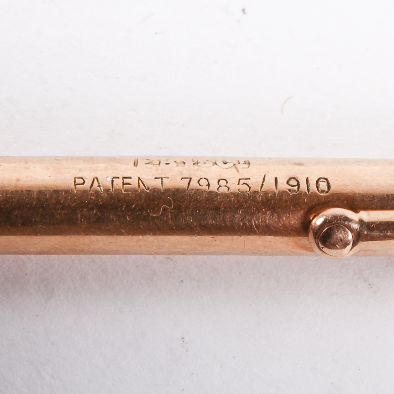 Antique Circa 1910 15K Yellow Gold Mechanical Pencil