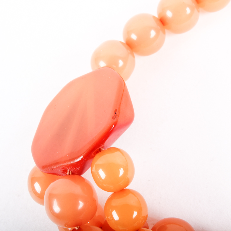 Vintage Ugo Correani Amber Colored Lucite Necklace