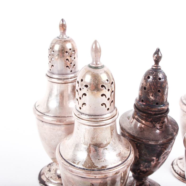 Vintage Sterling Salt and Pepper Shakers Including Weighted Sterling
