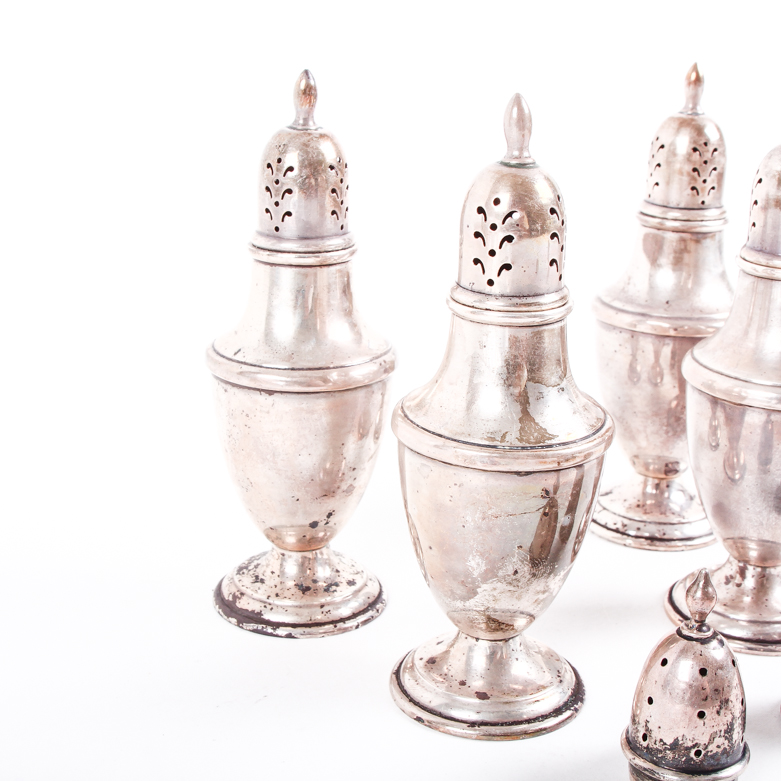 Vintage Sterling Salt and Pepper Shakers Including Weighted Sterling