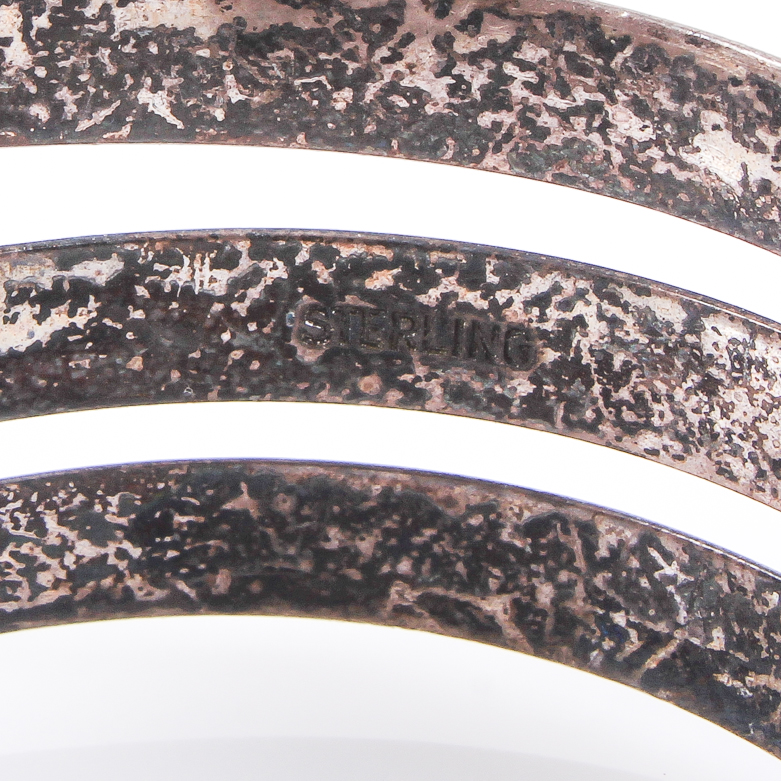 Vintage Etched Sterling Silver Bracelets