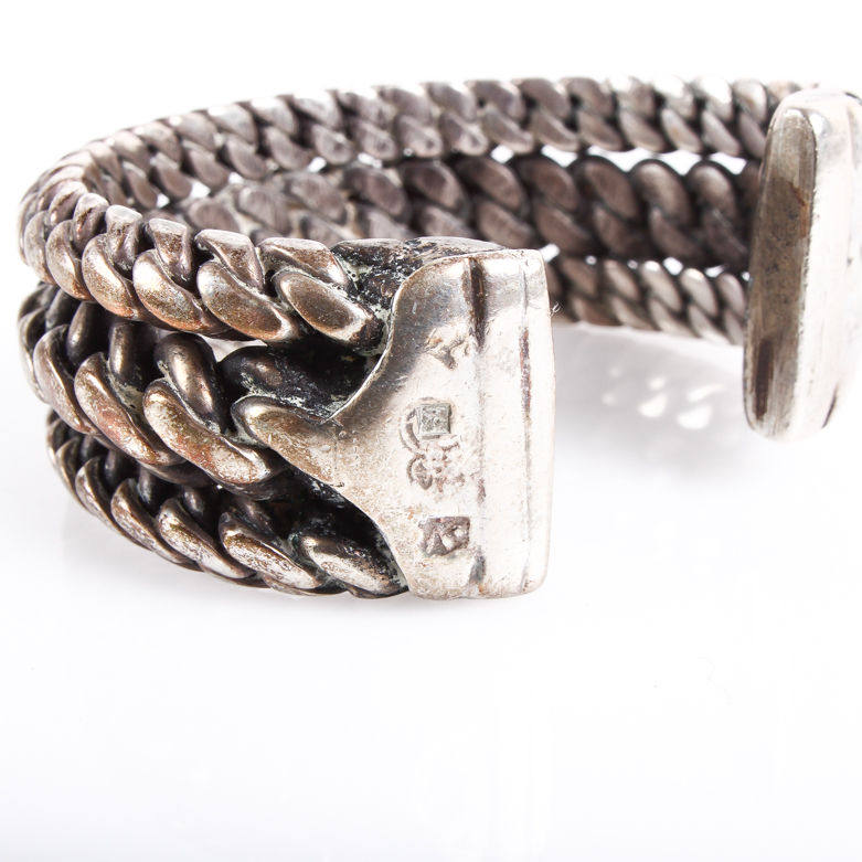 Vintage Braided Sterling Silver Cuff Bracelet