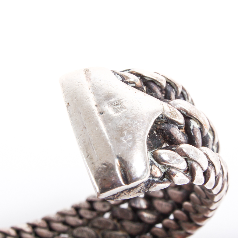 Vintage Braided Sterling Silver Cuff Bracelet