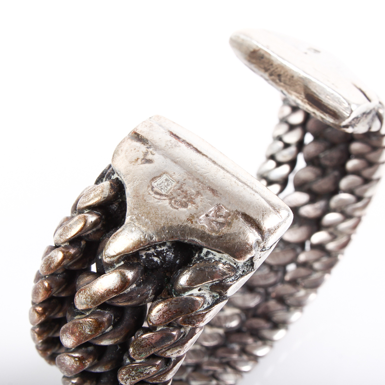 Vintage Braided Sterling Silver Cuff Bracelet