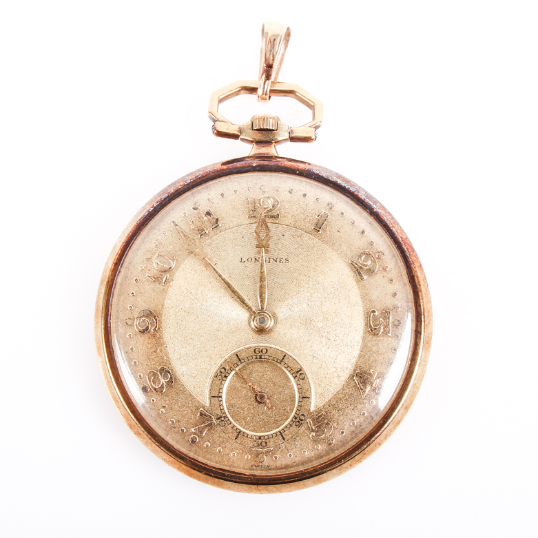 Antique 1913 Longines 14K Yellow Gold Pocket Watch