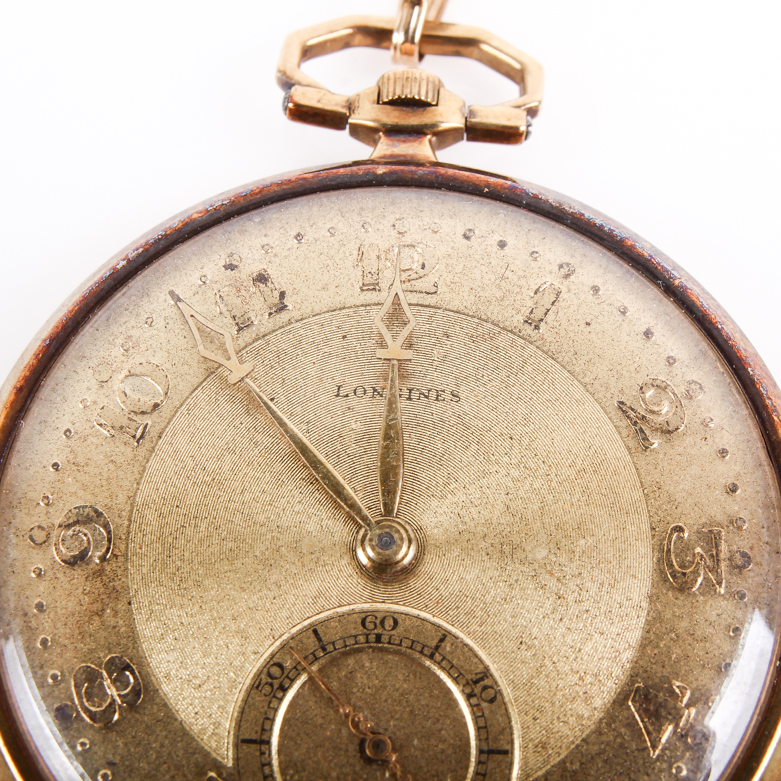 Antique 1913 Longines 14K Yellow Gold Pocket Watch
